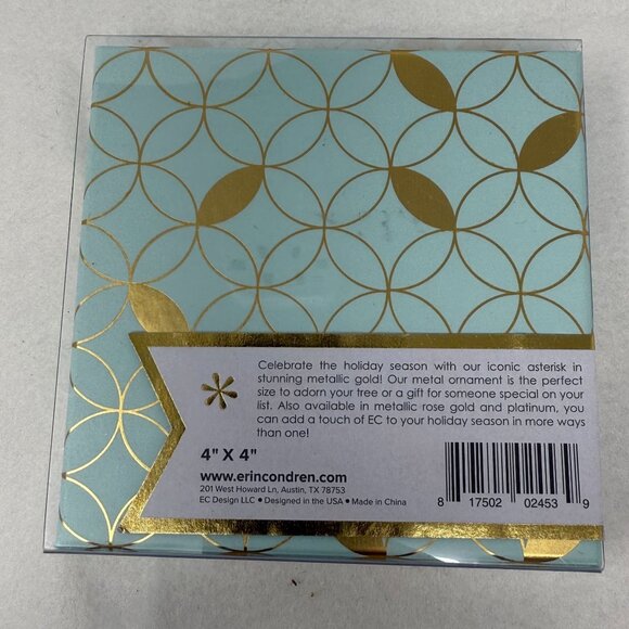 Erin Condren Gold Metal Asterisk Ornament Christmas Snowflake Bookmark - Picture 3 of 3